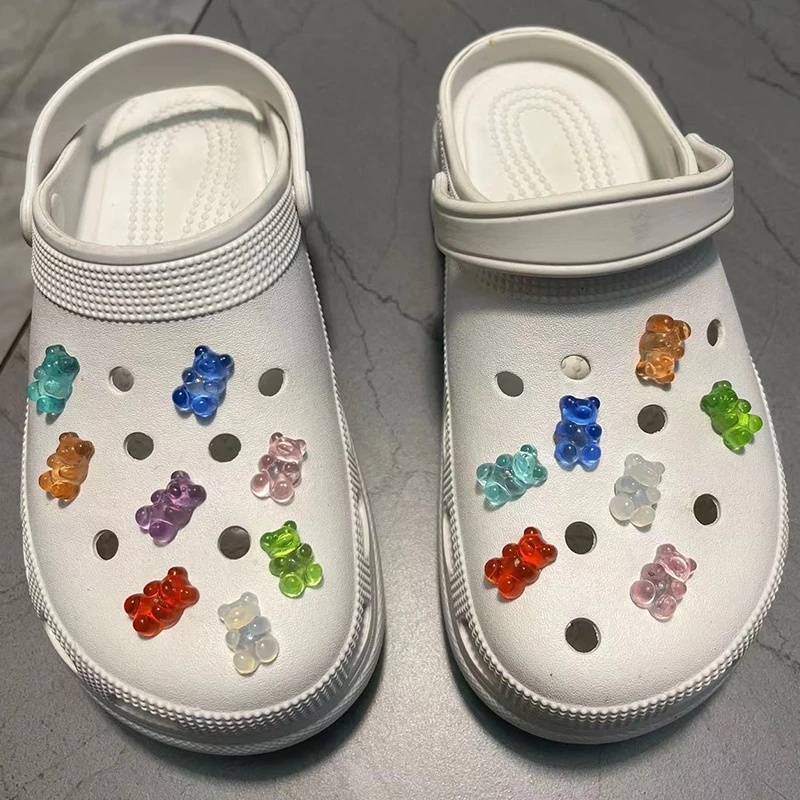 การ์ตูน Sugar Bear jibitz Charm Gummy Candy Jibitz ออกแบบอาหาร Jibbits สําหรับเด็กรองเท้าอุปกรณ์เสริ