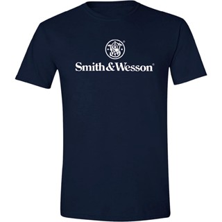 เสื้อยืด พิมพ์ลายโลโก้ Smith Wesson สําหรับผู้ชาย