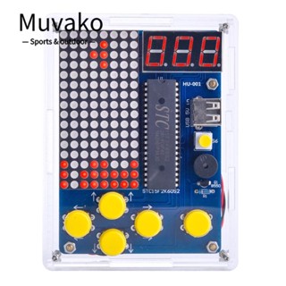 MUVAKO ชุดเกมบัดกรี DIY เกมพิกเซล อะคริลิค|ชุดอุปกรณ์เชื่อม ทองแดงใส 51 MCU สําหรับเล่นเกม|สําหรับผู้เริ่มต้นเชื่อม