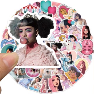 สติกเกอร์ ลายนักร้อง Melanie Martinez กันน้ํา สําหรับติดตกแต่งกีตาร์ กระเป๋าเดินทาง DIY มี 50 แผ่น