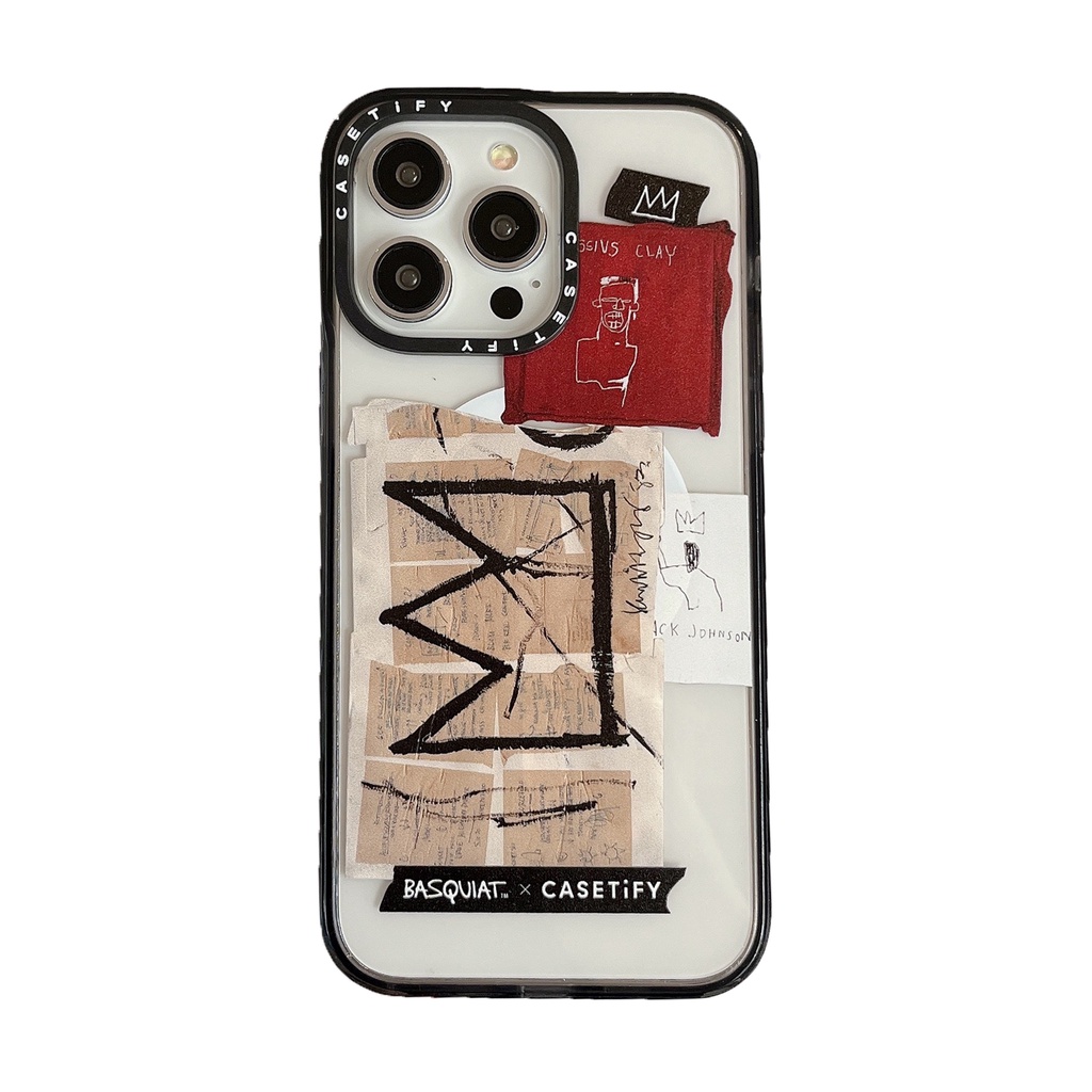 Artist Basquiat Clear Hard Impact Magnetic Casetifyเคสโทรศัพท์สําหรับiPhone 16 15 14 13 12 11 Pro Max Plus