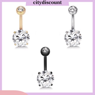 &lt;citydiscount&gt; จิวสะดือ เจาะร่างกาย สะดือ รูปลูกบาศก์ เพทาย บาร์เบลล์ ของขวัญ สําหรับผู้หญิง