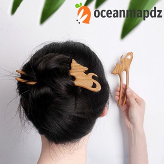 OCEANMAPDZ กิ๊บติดผมไม้จันทน์ รูปตัว U สไตล์เกาหลี วินเทจ เรโทร สําหรับเด็กผู้หญิง