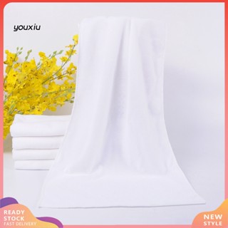 Youxiu ผ้าขนหนูอาบน้ํา แบบนิ่ม สีขาว ขนาด 30x70 ซม. สําหรับโรงแรม บ้าน 1 ชิ้น