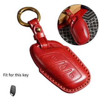 ⚡SUPERSL-TH⚡Car Key Cover Leather Red 3-buttons Case For MG ZS EV 2022 High Quality⚡NEW 7