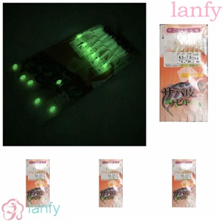 LANFY 6 ชิ้น / เซต Sabiki Rig Hook,|เหยื่อตกปลาเหล็กคาร์บอน เรืองแสงในที่มืด แบบนิ่ม สําหรับตกปลาน้ําเค็ม