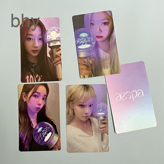 Bhy 4 ชิ้น / เซต Kpop Aespa Fanlight Photocards การ์ดโลโม่ การ์ดขนาดเล็ก โปสการ์ด แฟนคลับ ของขวัญ