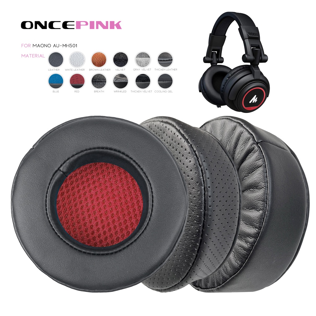 Oncepink เปลี่ยนแผ่นรองหูฟังสําหรับ Maono AU-MH501 หูฟัง Thicken Cushion Earmuffs ที่ครอบหูแถบคาดศีร