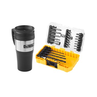 AjuShop-DEWALT ชุดดอกไขควง ดอกสว่าน 25 ชิ้น DT70707-QZ พร้อมแก้วเก็บอุณหภูมิ