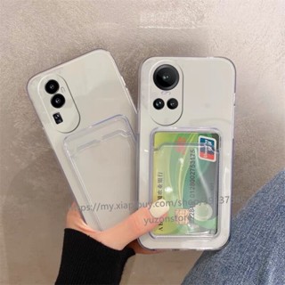 เคสโทรศัพท์มือถือแบบนิ่ม TPU ใส กันรอยเลนส์กล้อง พร้อมช่องใส่บัตร สําหรับ OPPO Reno10 Pro Pro+ A98 A78 4G 5G เคส Phone Case