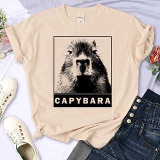 Capybara เสื้อยืด ลายการ์ตูน สไตล์ญี่ปุ่น ฮาราจูกุ สตรีท สําหรับผู้หญิง