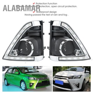 ALABAMAR 1 คู่ DC12V 6000-6700K LED กันน้ำสองสี DRL ไฟเลี้ยวเหมาะสำหรับ Toyota Yaris Vios 13-15