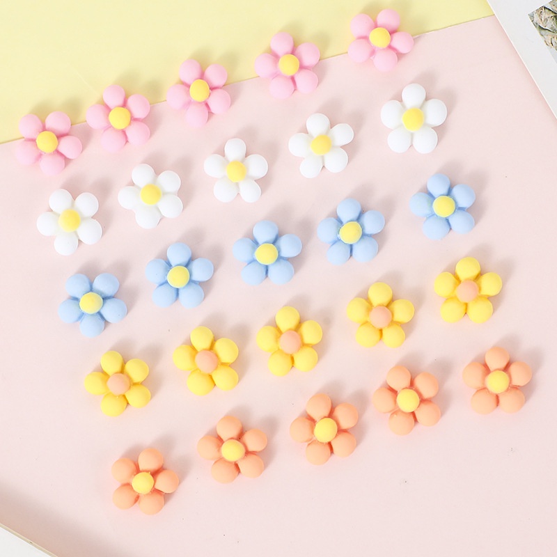 [2#] กาวติดผม เรซิ่น รูปดอกไม้ห้ากลีบ ขนาดเล็ก แฮนด์เมด diy อุปกรณ์เสริม สําหรับรองเท้า CT