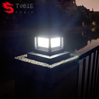 Tobie โคมไฟ LED พลังงานแสงอาทิตย์ ทรงสี่เหลี่ยม กันน้ํา สีขาวอบอุ่น สําหรับตกแต่งสวน รั้ว