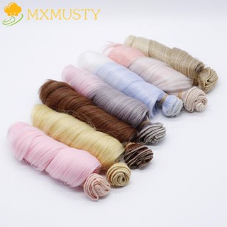 MXMUSTY วิกผมตุ๊กตาหยิกสังเคราะห์ ทนความร้อน แฮนด์เมด สีดํา สีน้ําตาล สําหรับเด็ก