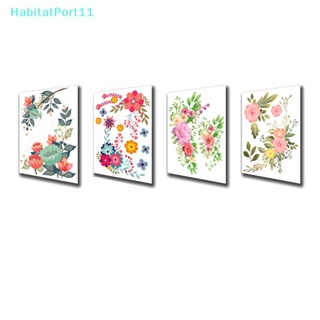 Habitatport สติกเกอร์พีวีซี ลายดอกไม้ สวยงาม ลอกออกได้ สําหรับติดตกแต่งผนังห้องน้ํา