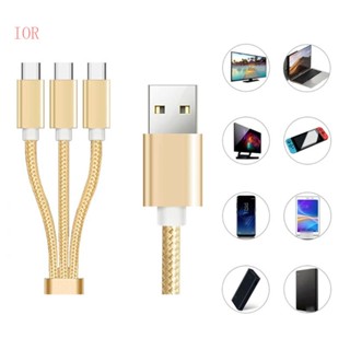 Ior สายเคเบิลแยกชาร์จ USB 2 0 Type A ตัวผู้ เป็น 3 Type C ตัวผู้ 3 ตัวเชื่อมต่อชาร์จหลายแบบ