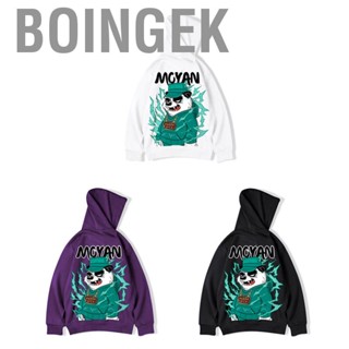 Boingek Men Sweatshirt Graphic Print Drop Shoulder Fashionable  Pullover Hoodie for Fall Winter