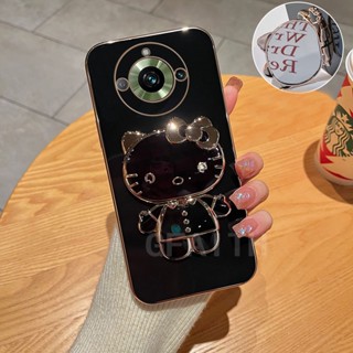 พร้อมส่ง เคสโทรศัพท์มือถือ แบบนิ่ม ลายคิตตี้ มีป็อบอัพกระจกแต่งหน้า สําหรับ Realme11 Realme 11 Pro Plus 2023 Realme11Pro+