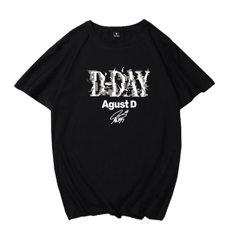 เสื้อยืด เสื้อยืดลําลอง ผ้าฝ้าย แขนสั้น คอกลม พิมพ์ลายศิลปินเกาหลี Bangtan Boys SUGA AGUST D DAY TOU