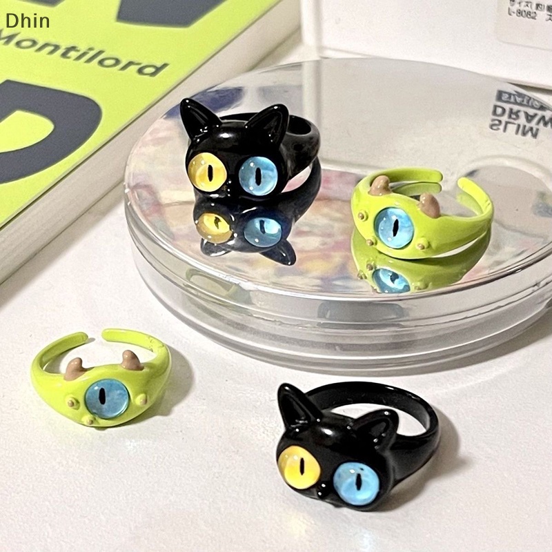 [ดิน] น่ารักสีเขียวมอนสเตอร์แหวนผู้หญิงแฟชั่นหวานสองสีตาเปิดแหวนคู่แต่งงานนิ้วอุปกรณ์เสริมเครื่องประดับของขวัญปลาค็อด