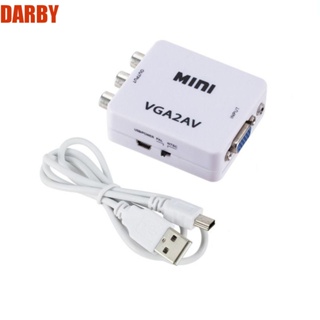 Darby ตัวแปลง VGA เป็น AV VGA2AV HD 1080P เอาท์พุต VGA แนวเรียบง่าย สําหรับเกมคอนโซล เน็ตบุ๊ก กล่องทีวี DVD โปรเจคเตอร์ ทีวี มอนิเตอร์