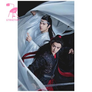 สติกเกอร์ปักครอสติชคริสตัล รูป Wei Wuxian Lan Wangji สําหรับตกแต่งบ้าน