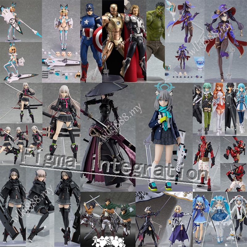 FIGMA ฟิกเกอร์ ลาย Marvel Demon Slayer Attack on Titan Bunny สําหรับตกแต่งบ้าน โมเดลตุ๊กตาอนิเมะ My 