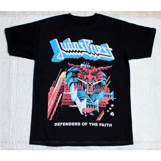 เมย์ a 2022ใหม่  เสื้อ JUDAS PRIES DEFENDERS OF HE FAIH84 SHORLONG ใหม่สีดำเสื้อยืด Sree เสื้อ  Plus ขนาด4XL 5XL 6XL