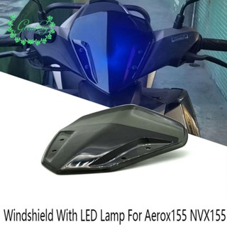 กระจกหน้ารถจักรยานยนต์ พร้อมไฟ LED สําหรับ Yamaha Aerox155 NVX155