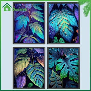 【Doub X ✮】ภาพวาดปักเพชร ทรงกลม ลาย Monstera Deliciosa 5D DIY สําหรับตกแต่งบ้าน ✮