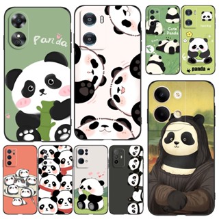 เคสโทรศัพท์มือถือ ซิลิโคนนิ่ม Tpu ลายการ์ตูนแพนด้าน่ารัก สีดํา สําหรับ OPPO A94 5G 4G Reno 5 Z Reno4 Lite F17 Pro