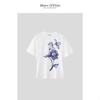 Marc OPlo/MOP เสื้อยืดคอกลม แขนสั้น ผ้าฝ้ายแท้ พิมพ์ลายดอกไม้ สไตล์ใหม่ เหมาะกับฤดูร้อน สําหรับคู่รัก