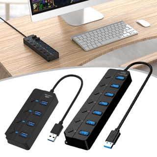 4/7 พอร์ต แยก USB 3.0 ฮับ เปิด / ปิด สวิทช์ พร้อมอะแดปเตอร์ สําหรับแล็ปท็อป พีซี