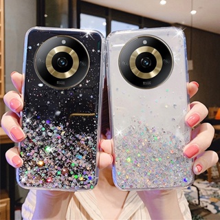 พร้อมส่ง เคสโทรศัพท์มือถือ ซิลิโคนนุ่ม ใส แต่งกลิตเตอร์ดาว ท้องฟ้ากลางคืน สําหรับ Realme 11 Pro+ Pro Plus 5G 4G REALME11PRO