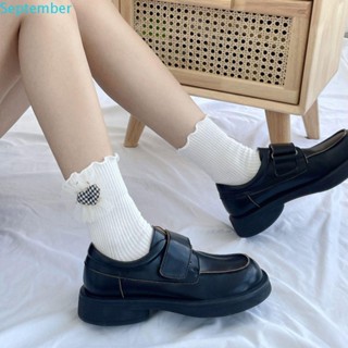 SEPTEMBER Women Socks Personality Retro Lolita Flower Ruffles Fashion Harajuku Socks