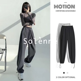 Solenne  กางเกงขายาว กางเกงยีสน์ผู้หญิง ทรงหลวม ๆ ตรง Retro Hip Hop Pants 2023 NEW Style Trendy High quality พิเศษ Beautiful A23L0H1 36Z230909