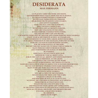 โปสเตอร์ภาพวาดผ้าใบ พิมพ์ลาย Ehrmann Poem "Desiderata" สําหรับตกแต่งผนังบ้าน