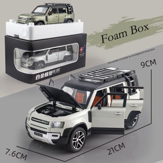 【RUM】โมเดลรถยนต์ของเล่น สเกล 1:24 Land Rover Defender Light &amp; Sound effect diecast ของขวัญวันเกิด สําหรับเด็กผู้ชาย ESLC