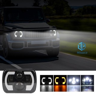 ไฟหน้ารถยนต์ LED DRL 5x7 7x6 พร้อมสัญญาณไฟเลี้ยว สําหรับ Jeep Chevy Express Astro [Missece.th]