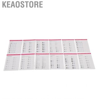 Keaostore Nail Training Mat Stereograph Washable Reusable Multi Shapes 12 Modes Art Practice Sheet for Artist