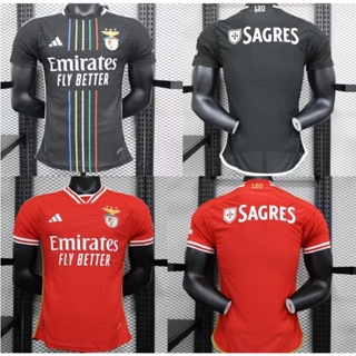 เสื้อกีฬาแขนสั้น ลายทีมชาติฟุตบอล Benfica 23/24 ชุดเหย้า คุณภาพสูง สําหรับผู้ชาย