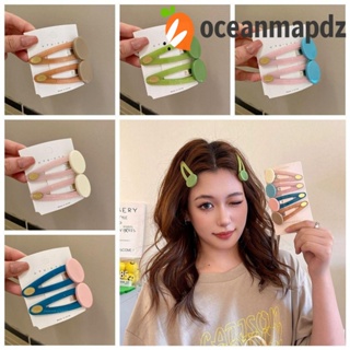 Oceanmapdz กิ๊บติดผม ทรงวงรี สีแคนดี้ Y2k 2 ชิ้น