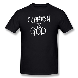 เสื้อยืด พิมพ์ลาย Eric Clapton Music Clapton Is God สีขาว สีดํา ขนาดใหญ่ สําหรับผู้ชาย