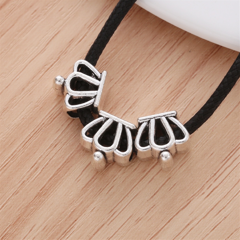 10 ชิ้น/เซ็ตมงกุฎขนาดใหญ่ Spacer ลูกปัดอุปกรณ์เสริมสําหรับผู้หญิง Designer Charms สไตล์วินเทจสร้อยข้อมือเครื่องประดับทําอุปกรณ์