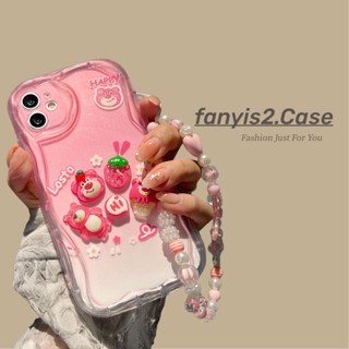 เคสโทรศัพท์มือถือแฟชั่น ลายตุ๊กตาหมีสตรอเบอร์รี่ 3D พร้อมสายโซ่คล้อง สําหรับ Huawei Nova 5T 7i 7 7se 8 8se 9 10 Pro Mate 30 40 Pro P30 P40 P50 P60 Pro