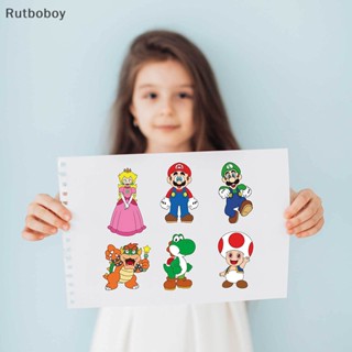 [Rut] สติกเกอร์ ลายการ์ตูน Super Mario Luigi Yoshi 6 ชิ้น สําหรับตกแต่ง Diy