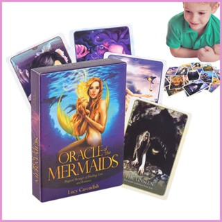 Oracle of the Mermaids ไพ่ทาโรต์ ภาษาอังกฤษ ขนาด 10.3x7 ซม. สําหรับงานปาร์ตี้