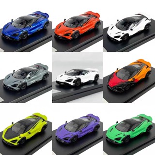 LCD 1: 64 McLaren 765LT Supercar ของเล่นสะสม สําหรับเด็กผู้ชาย โมเดลรถยนต์อัลลอยด์