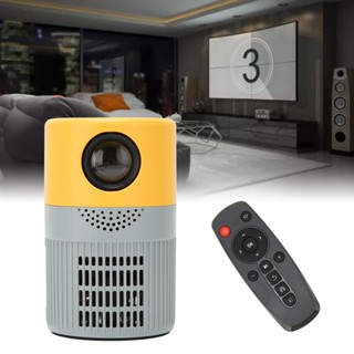 Rhythm000 มินิโปรเจ็กเตอร์ HD 1080P Portable Cinematic Sound Dual Fan Cooling Movie Projector for DVD 100V‑240V